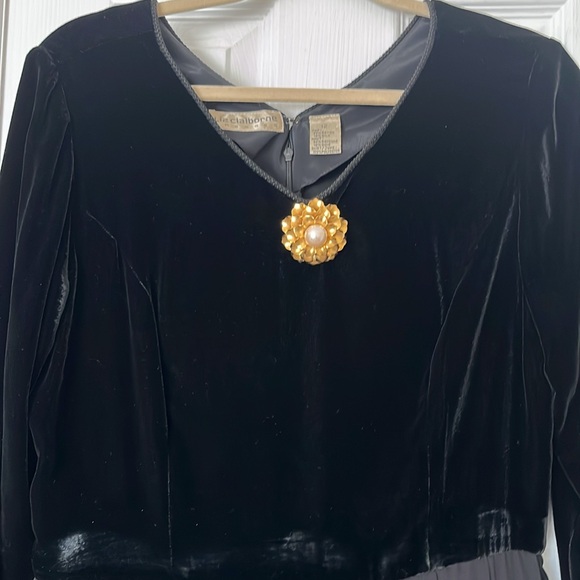 Vintage Liz Claiborne Black Long Sleeve Dress sz 12 - Picture 2 of 3